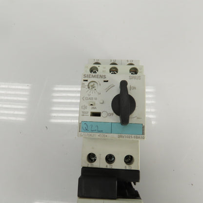 Siemens 3RV1021-1BA10 Manual Motor Starter 400-690V W/Overload 1.4-2A