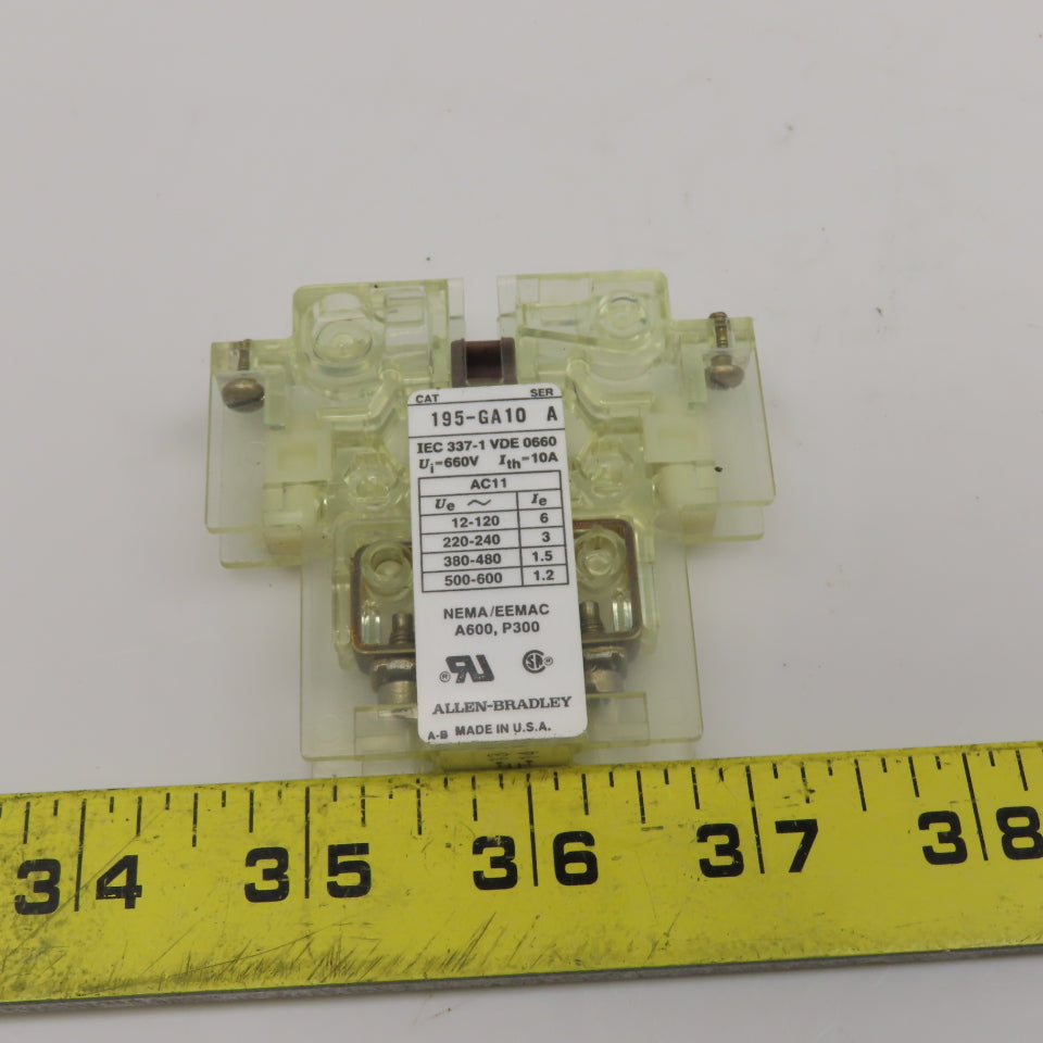 Allen Bradley 195-GA10 600V 10A Auxiliary Contact Block