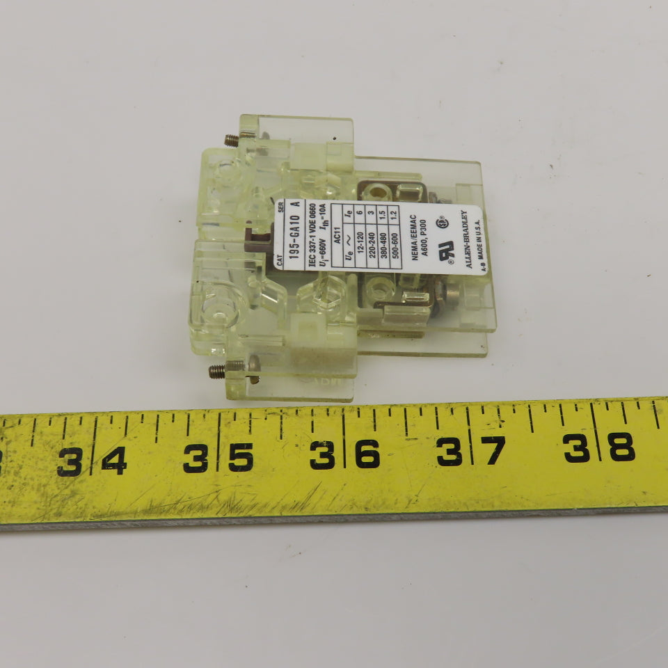 Allen Bradley 195-GA10 600V 10A Auxiliary Contact Block