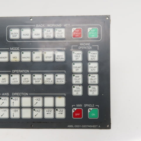 Fanuc A86L-0001-0207 Machine Operator Key Pad Circuit Board