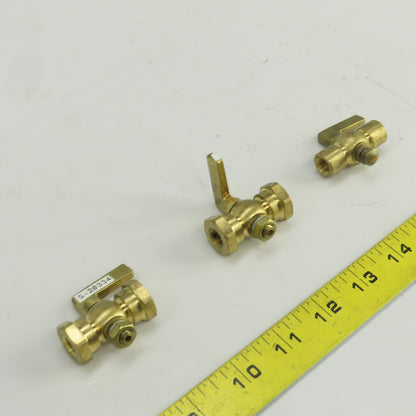Apollo 2GMU3 1/8"FNPT Brass Lever Handle Air Cock Lot Of 3