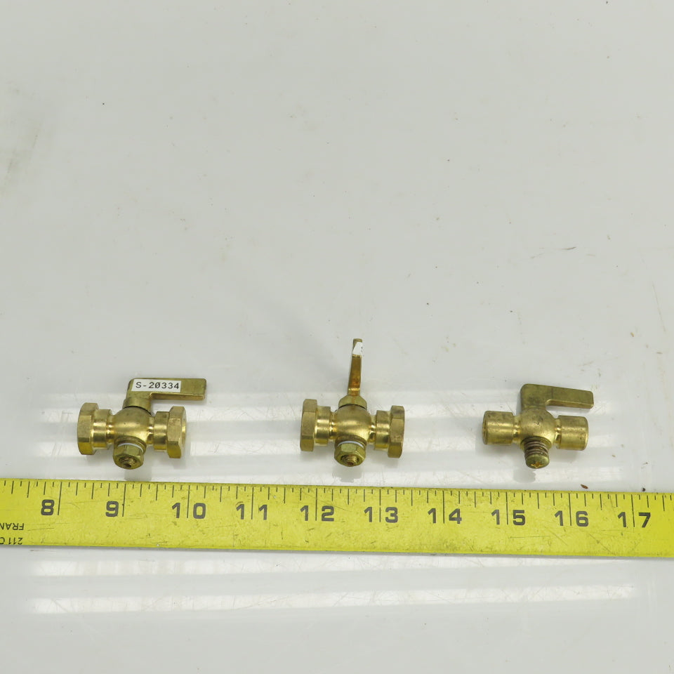Apollo 2GMU3 1/8"FNPT Brass Lever Handle Air Cock Lot Of 3