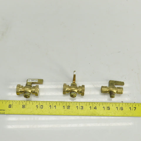 Apollo 2GMU3 1/8"FNPT Brass Lever Handle Air Cock Lot Of 3