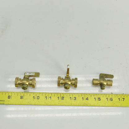 Apollo 2GMU3 1/8"FNPT Brass Lever Handle Air Cock Lot Of 3
