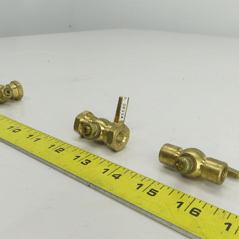 Apollo 2GMU3 1/8"FNPT Brass Lever Handle Air Cock Lot Of 3