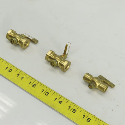 Apollo 2GMU3 1/8"FNPT Brass Lever Handle Air Cock Lot Of 3