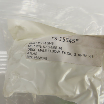 Tylok S-16-1ME-16 1" NPT x 1" Compression Male 90° Elbow Steel