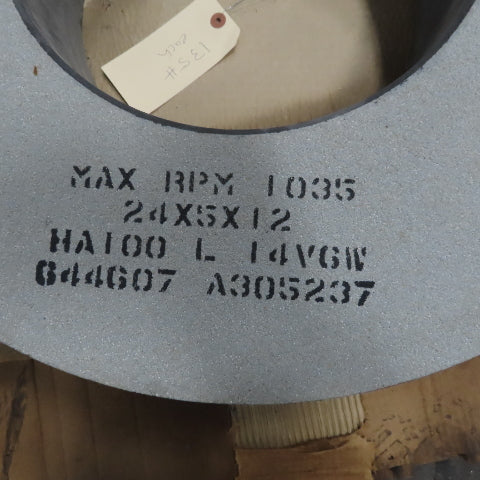 National HA100 L 14 V6W 24"x 5xae Centerless Grinding Wheel 1035RPM Lot of 2
