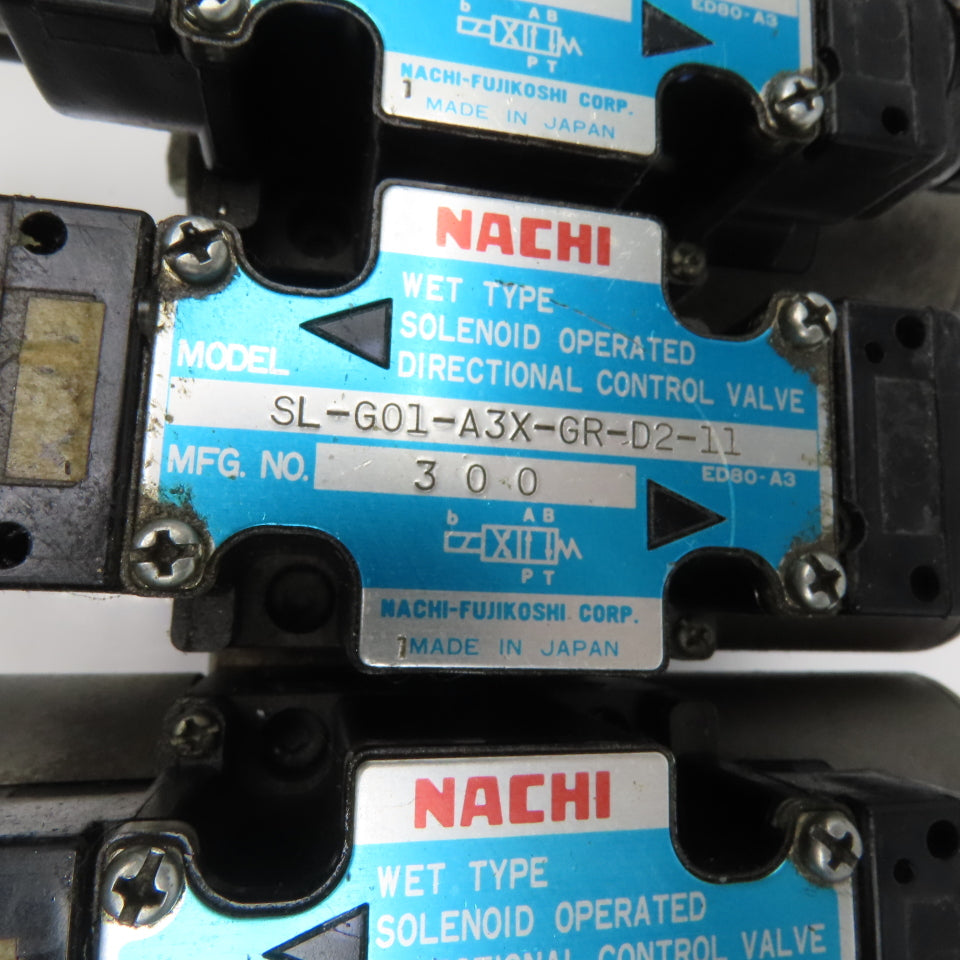 Nachi 	SL-G01-C6-GR-D2-11 2, 3 Position Hydraulic Solenoid Valve Bank Manifold