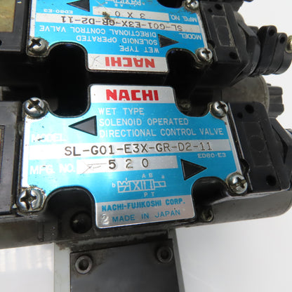 Nachi 	SL-G01-C6-GR-D2-11 2, 3 Position Hydraulic Solenoid Valve Bank Manifold