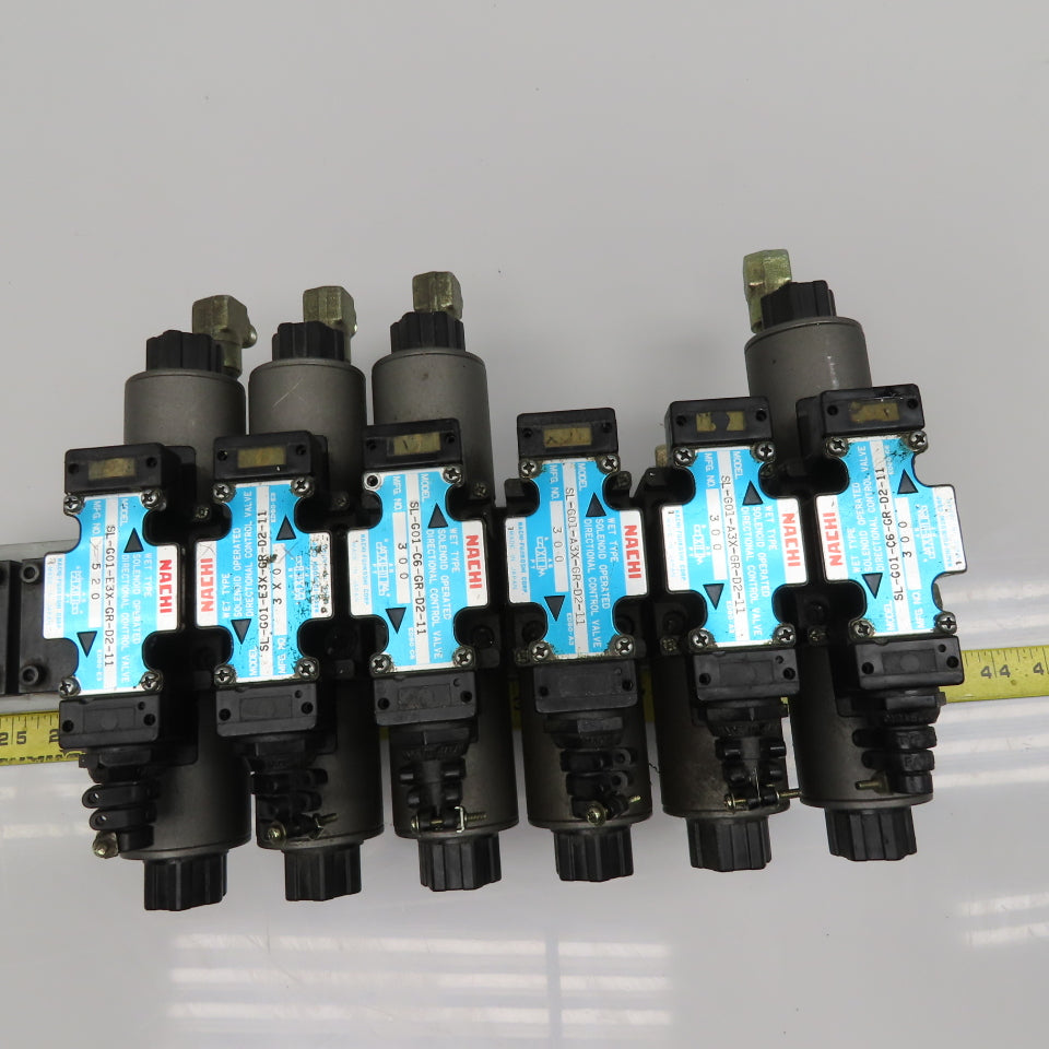 Nachi 	SL-G01-C6-GR-D2-11 2, 3 Position Hydraulic Solenoid Valve Bank Manifold