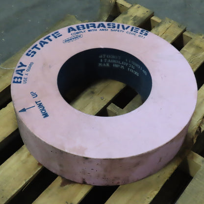 Bay State 17A80LGV7G 23-1/2" x 6" Centerless Grinding Wheel 12" Arbor 1035RPM
