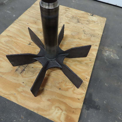 24-1/2" x 6" Flat Radial Paddle Wheel Impeller One Piece 2-1/2" Shaft
