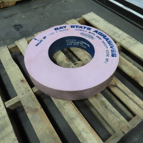 Bay State 17A80L6V76 24" x 4-1/4" Centerless Grinding Wheel 12" Arbor 1035RPM