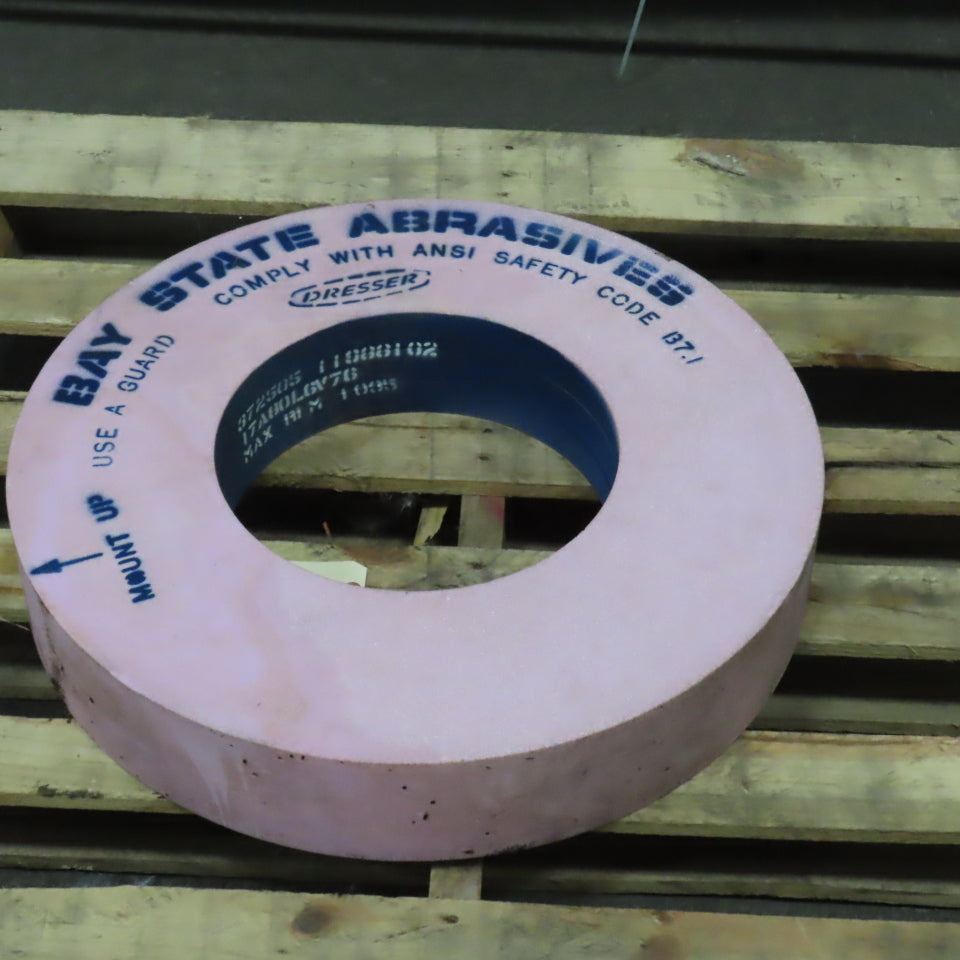 Bay State 17A80L6V76 24" x 4-1/4" Centerless Grinding Wheel 12" Arbor 1035RPM