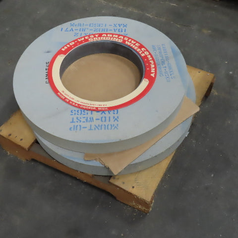 Mid-West 19A-802-J8-V71 24" x 2-3/8" Centerless Grinding Wheel 12" Arbor Lot/2