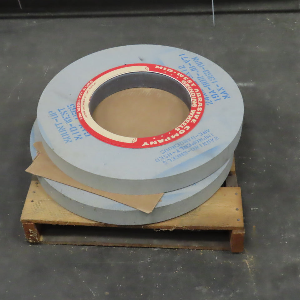 Mid-West 19A-802-J8-V71 24" x 2-3/8" Centerless Grinding Wheel 12" Arbor Lot/2
