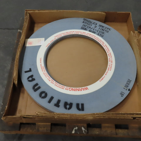 National MA801-K-10V6W 36" x 1-1/4" Centerless Grinding Wheel 20" Arbor 905RPM