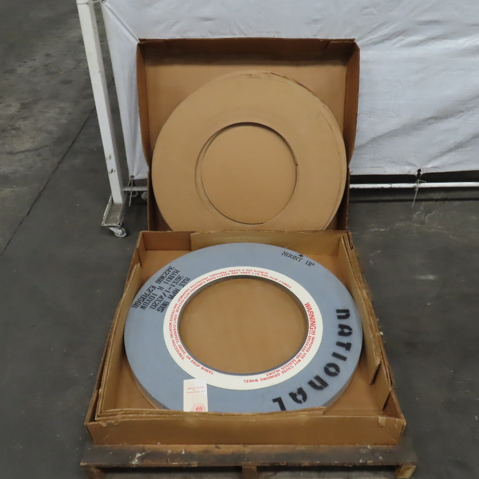 National MA801-K-10V6W 36" x 1-1/4" Centerless Grinding Wheel 20" Arbor 905RPM