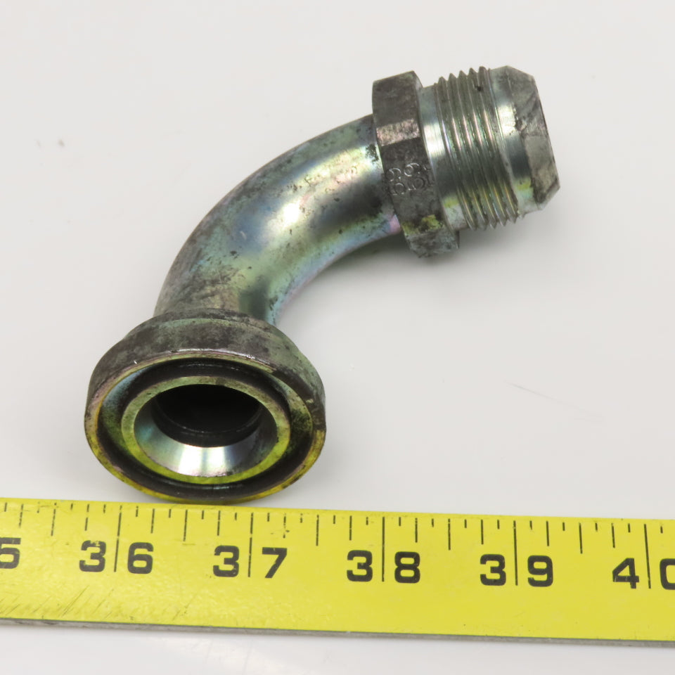 Eaton 1-3/4" SAE J518 Flange x 1" Male JIC Flare Elbow 90° Hydraulic Adaptor