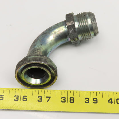 Eaton 1-3/4" SAE J518 Flange x 1" Male JIC Flare Elbow 90° Hydraulic Adaptor