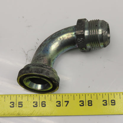 Eaton 1-3/4" SAE J518 Flange x 1" Male JIC Flare Elbow 90° Hydraulic Adaptor