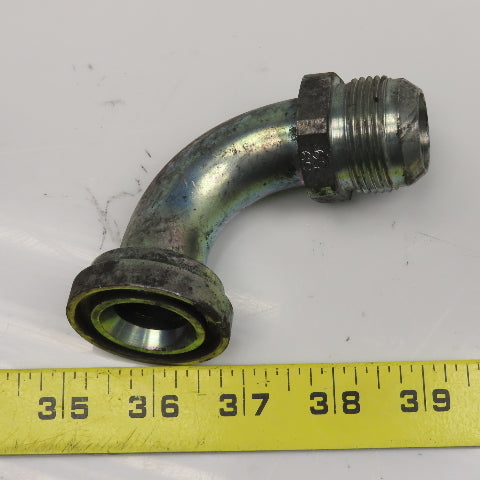 Eaton 1-3/4" SAE J518 Flange x 1" Male JIC Flare Elbow 90° Hydraulic Adaptor