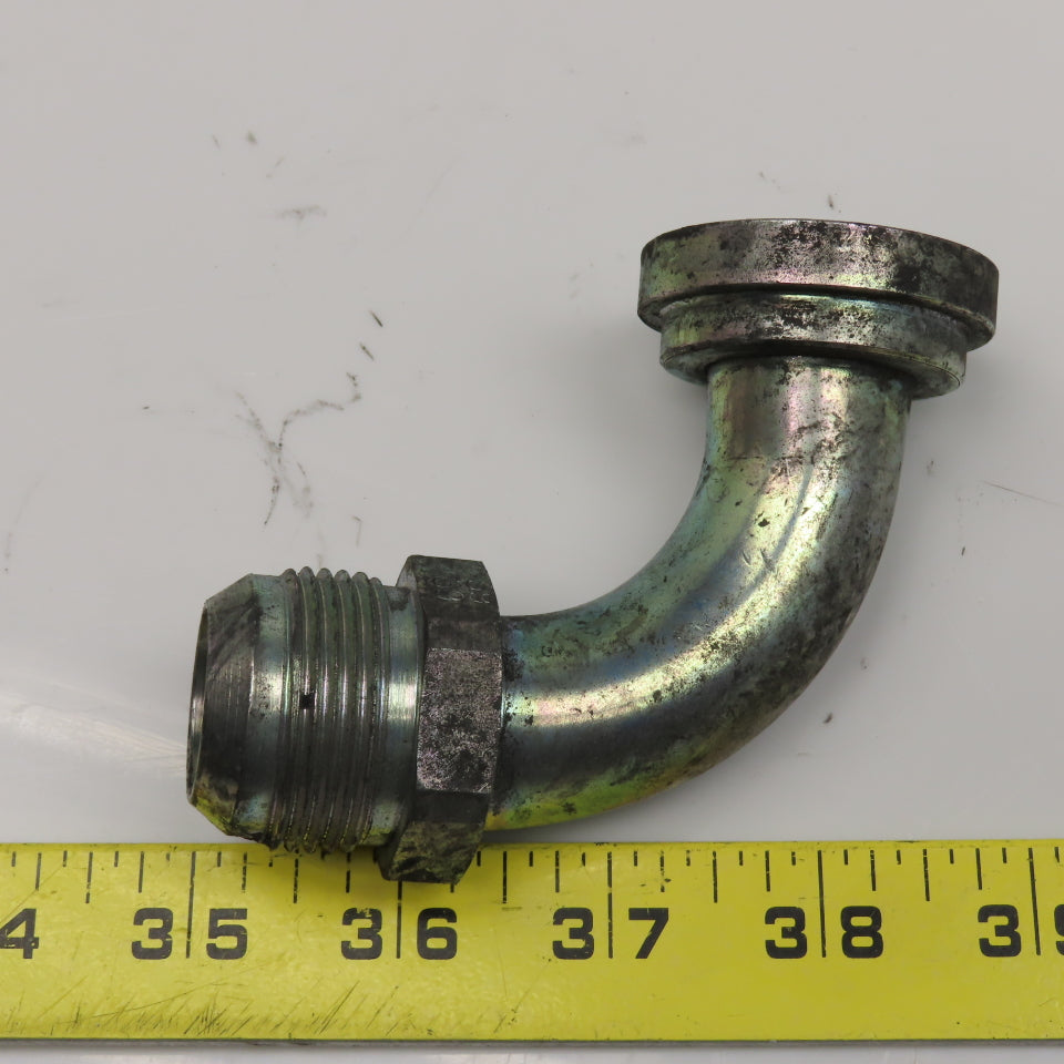 Eaton 1-3/4" SAE J518 Flange x 1" Male JIC Flare Elbow 90° Hydraulic Adaptor