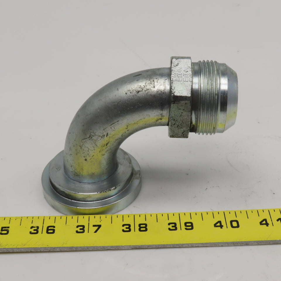 2-3/8" SAE 61 Flange x 1-1/4" Male JIC Flare Elbow 90° Hydraulic Adaptor