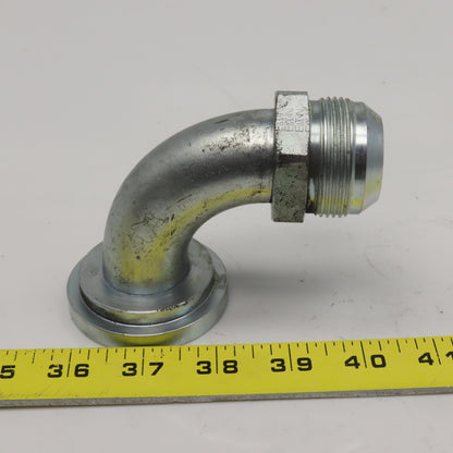 2-3/8" SAE 61 Flange x 1-1/4" Male JIC Flare Elbow 90° Hydraulic Adaptor
