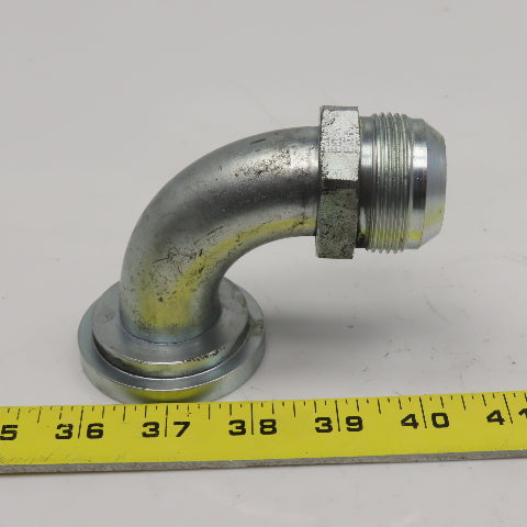 2-3/8" SAE 61 Flange x 1-1/4" Male JIC Flare Elbow 90° Hydraulic Adaptor
