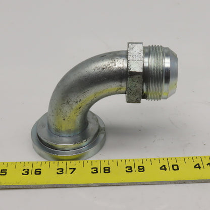 2-3/8" SAE 61 Flange x 1-1/4" Male JIC Flare Elbow 90° Hydraulic Adaptor