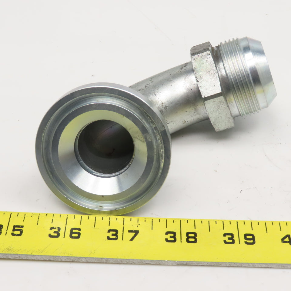 2-3/8" SAE 61 Flange x 1-1/4" Male JIC Flare Elbow 90° Hydraulic Adaptor