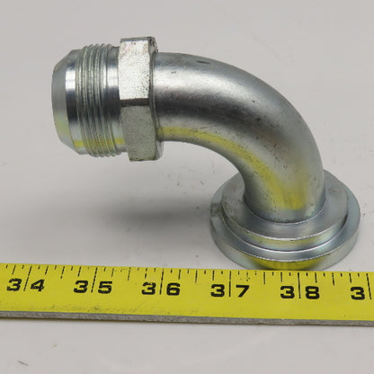 2-3/8" SAE 61 Flange x 1-1/4" Male JIC Flare Elbow 90° Hydraulic Adaptor