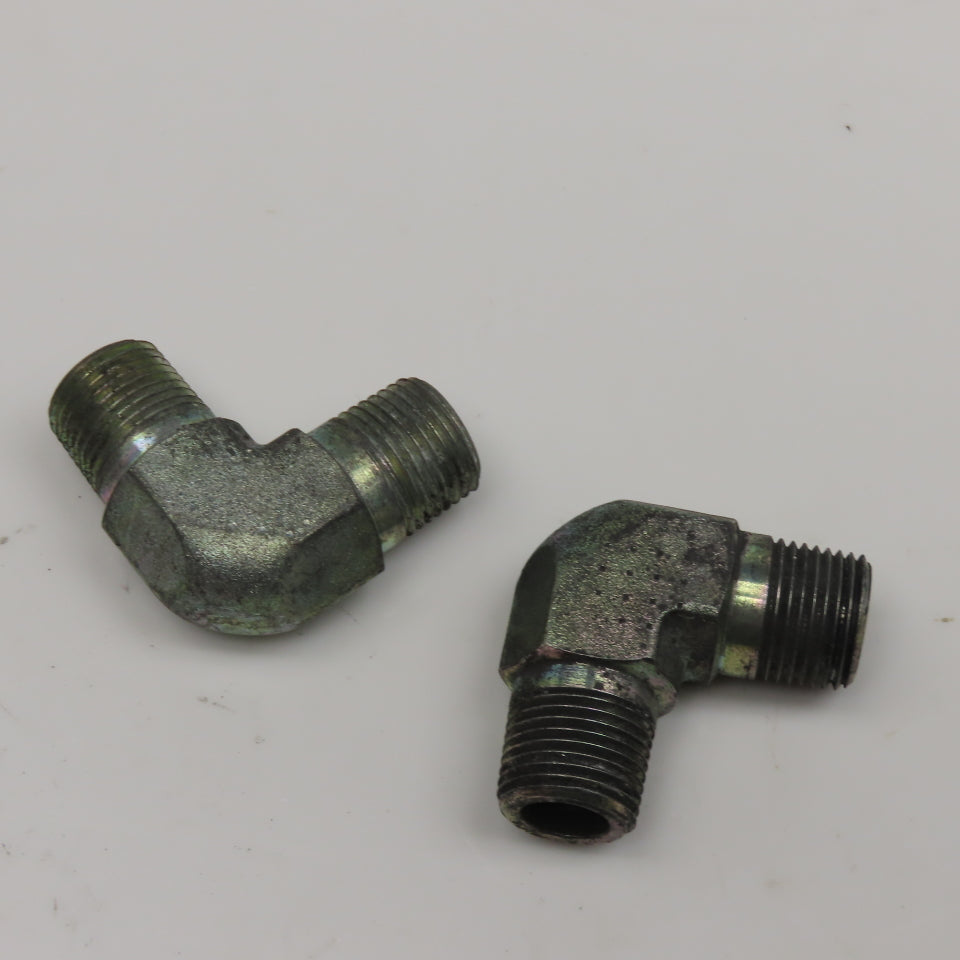 3/8"-18 NPT Steel Hydraulic Elbow 90-? Lot Of 2