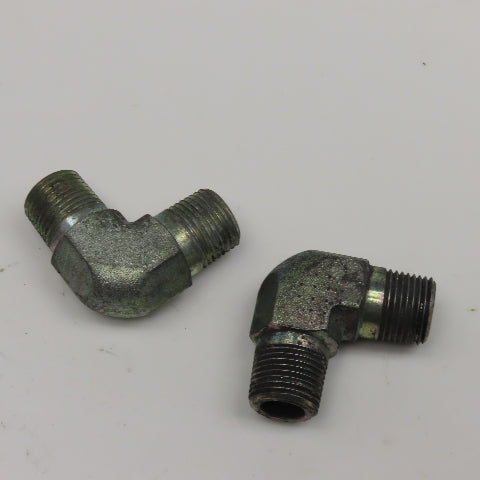 3/8"-18 NPT Steel Hydraulic Elbow 90-? Lot Of 2