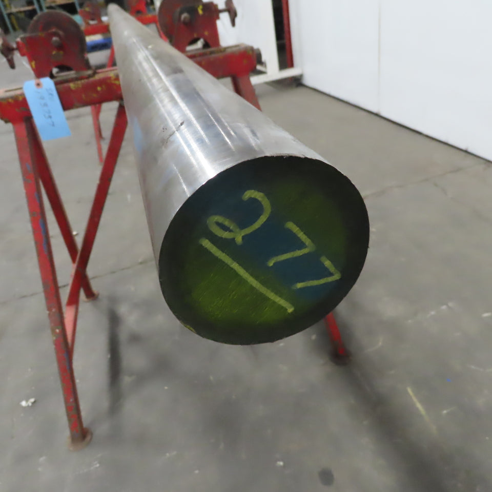 3" OD Carbon Steel Solid Bar Stock 141" OAL Yellow Blue Stripe