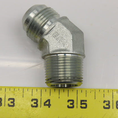 Eaton 3/4" NPT x 3/4" JIC Flare Male Steel Hydraulic Elbow Fitting 45°