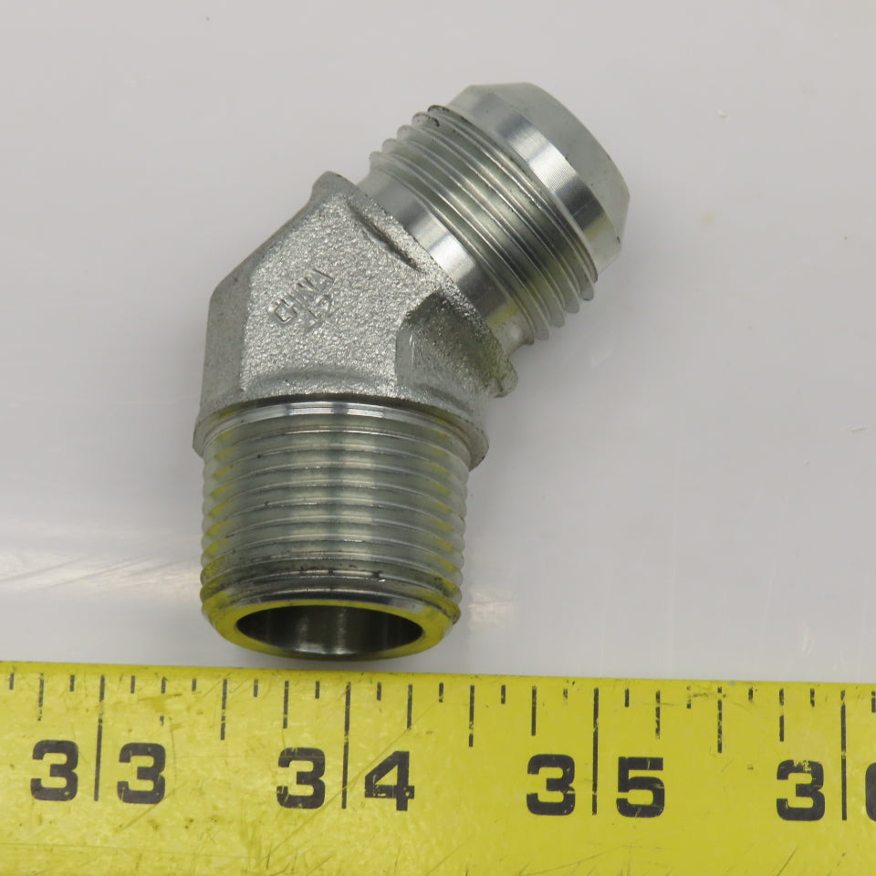 Eaton 3/4" NPT x 3/4" JIC Flare Male Steel Hydraulic Elbow Fitting 45°