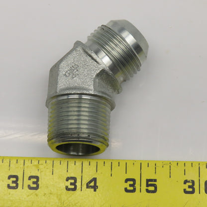Eaton 3/4" NPT x 3/4" JIC Flare Male Steel Hydraulic Elbow Fitting 45°