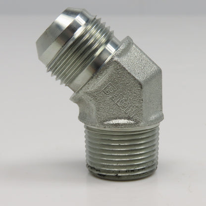 Eaton 3/4" NPT x 3/4" JIC Flare Male Steel Hydraulic Elbow Fitting 45°