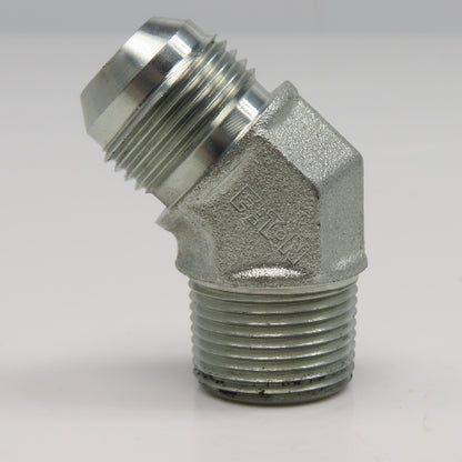 Eaton 3/4" NPT x 3/4" JIC Flare Male Steel Hydraulic Elbow Fitting 45°