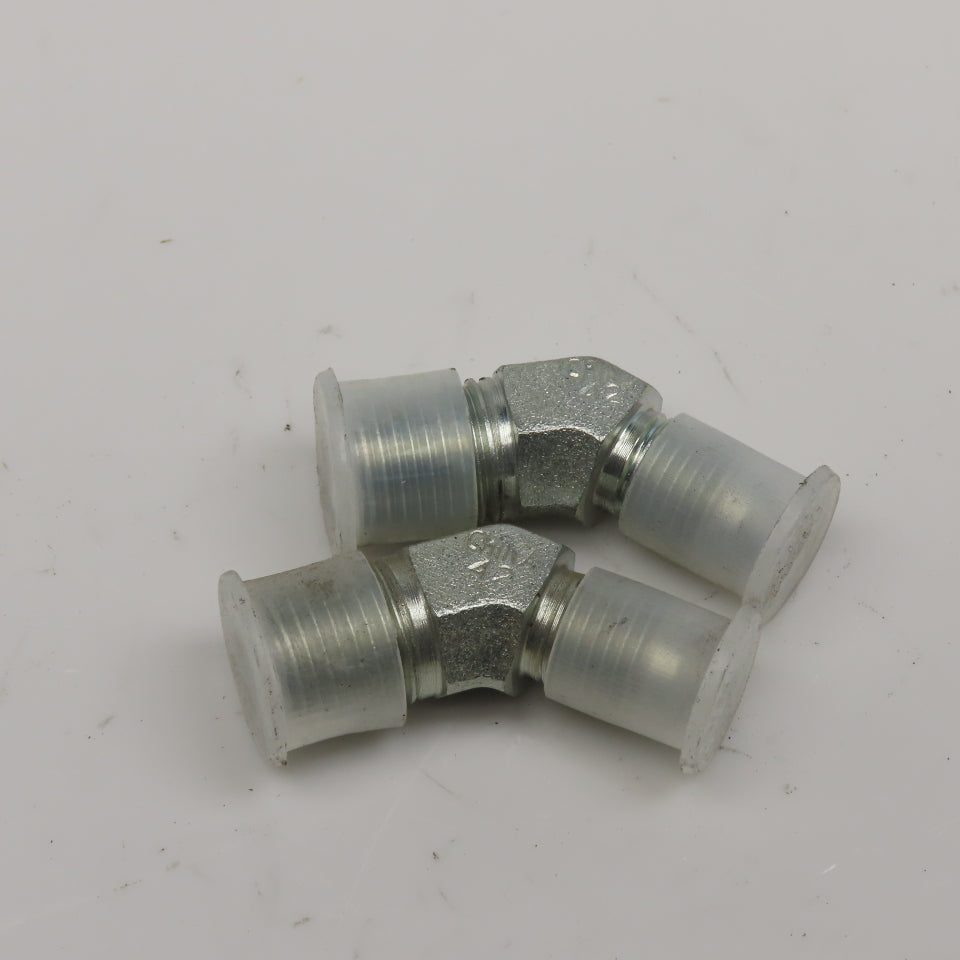 Eaton 1/4" NPT x 1/4" JIC Flare Male Steel Hydraulic Elbow Fitting 45° Lot OF 2