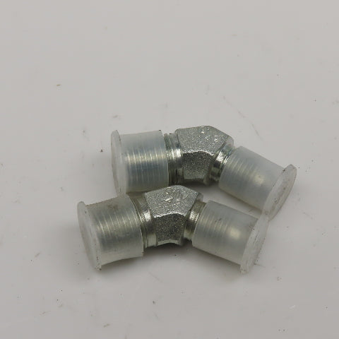 Eaton 1/4" NPT x 1/4" JIC Flare Male Steel Hydraulic Elbow Fitting 45° Lot OF 2
