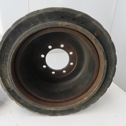 Caterpiler 18x7x12.1 Forklift Tire & Wheel 8 Bolt From Model EP20KT Lot of 2