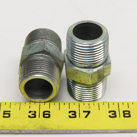 Eaton 3/4" NPT Steel Hydraulic Pipe Nipple Lot Of 2
