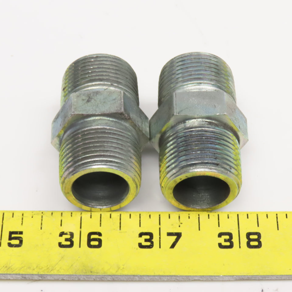 Eaton 3/4" NPT Steel Hydraulic Pipe Nipple Lot Of 2