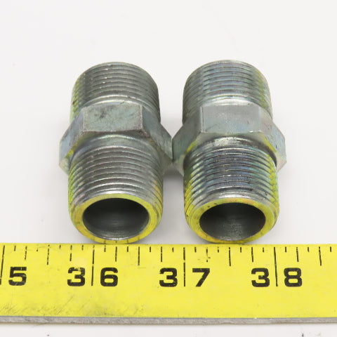Eaton 3/4" NPT Steel Hydraulic Pipe Nipple Lot Of 2