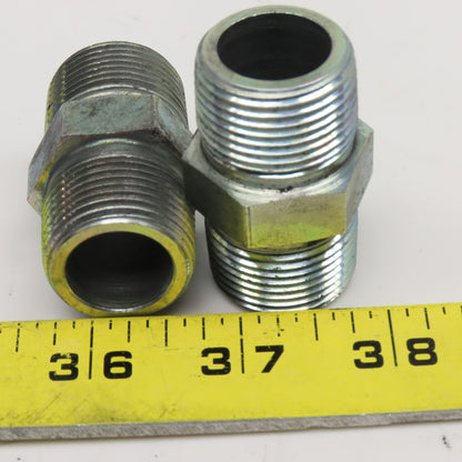 Eaton 3/4" NPT Steel Hydraulic Pipe Nipple Lot Of 2