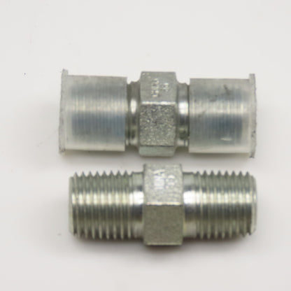 Eaton <-- 1/4" NPT Steel Hydraulic Pipe Nipple Lot Of 2
